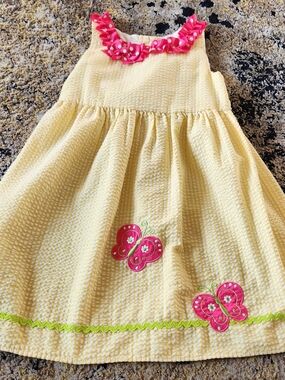 Emily Rose Yellow Dress with Pink Butterfly Accents